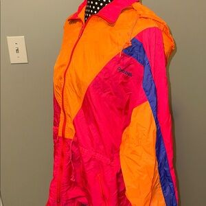Vintage Reebok Neon Orange and Pink Windbreaker
